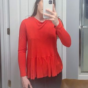 Long sleeve peplum top